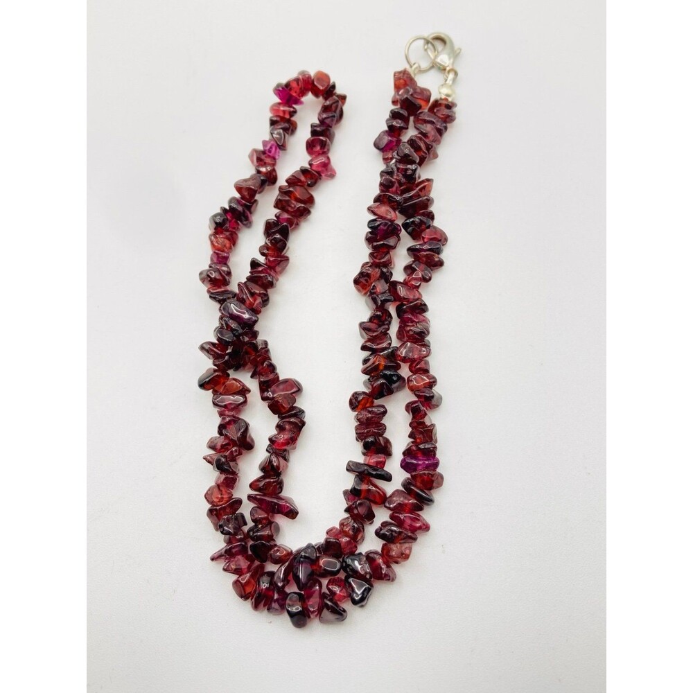 Natural garnet nuggets bead Necklace